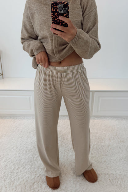 Drift Away Stripe Pants- Beige