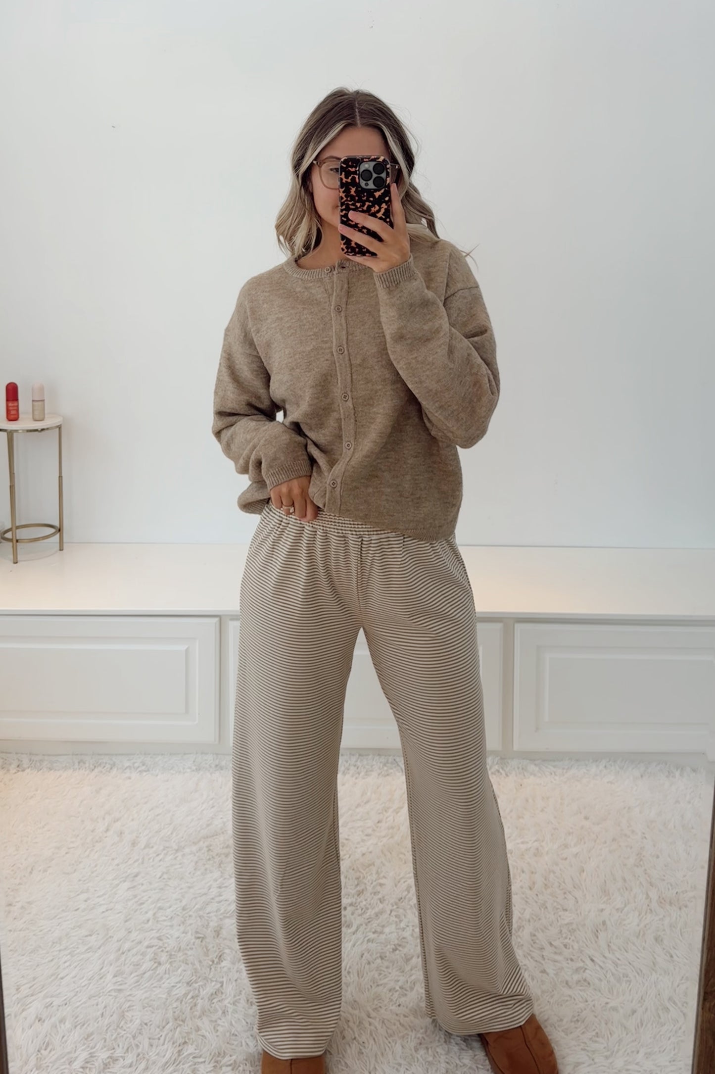 Drift Away Stripe Pants- Beige