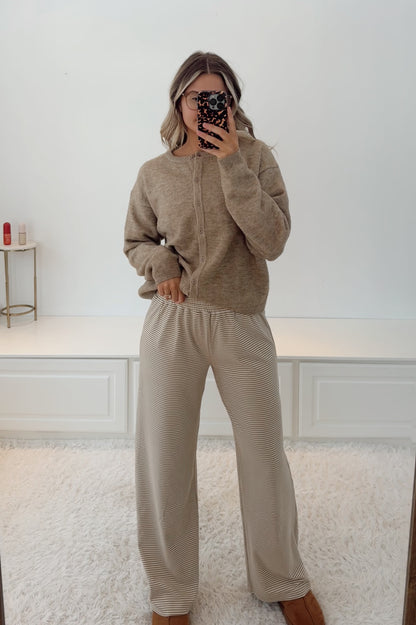 Drift Away Stripe Pants- Beige