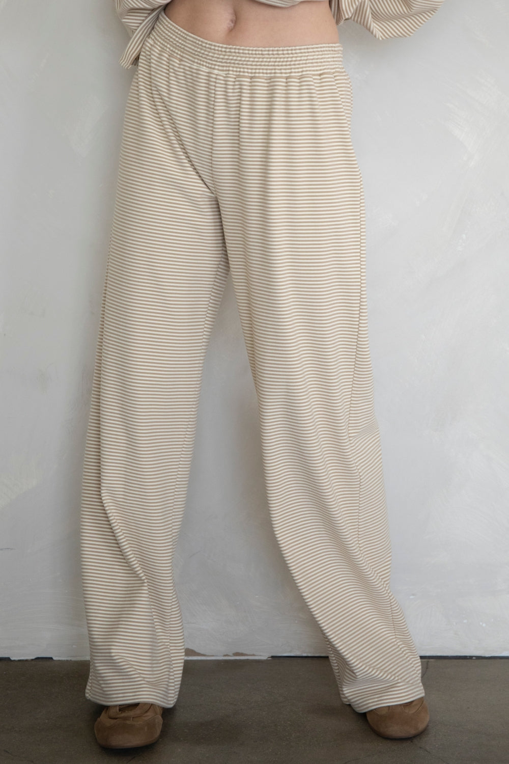 Drift Away Stripe Pants- Beige