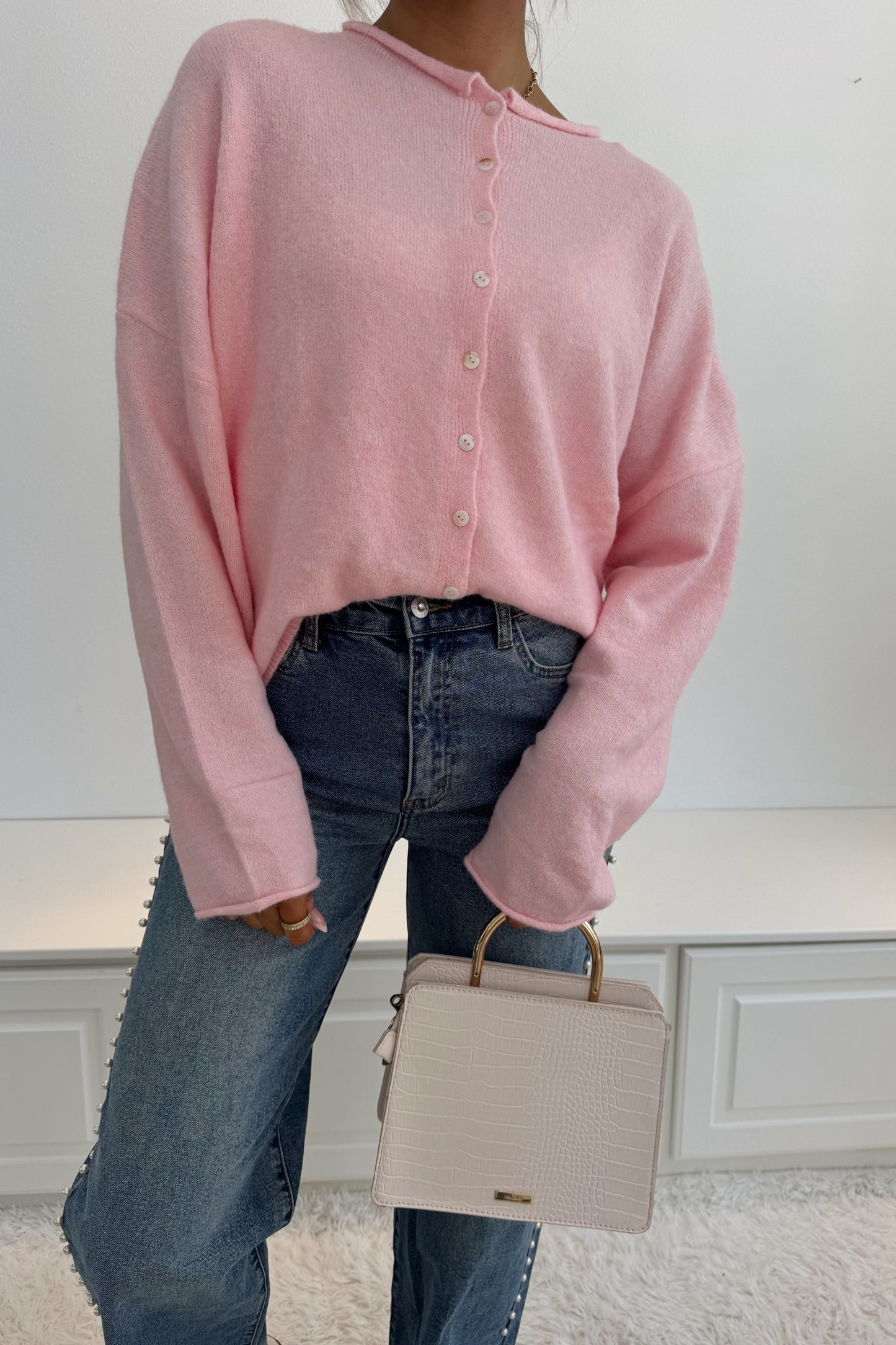 Haven Cardigan- Baby Pink