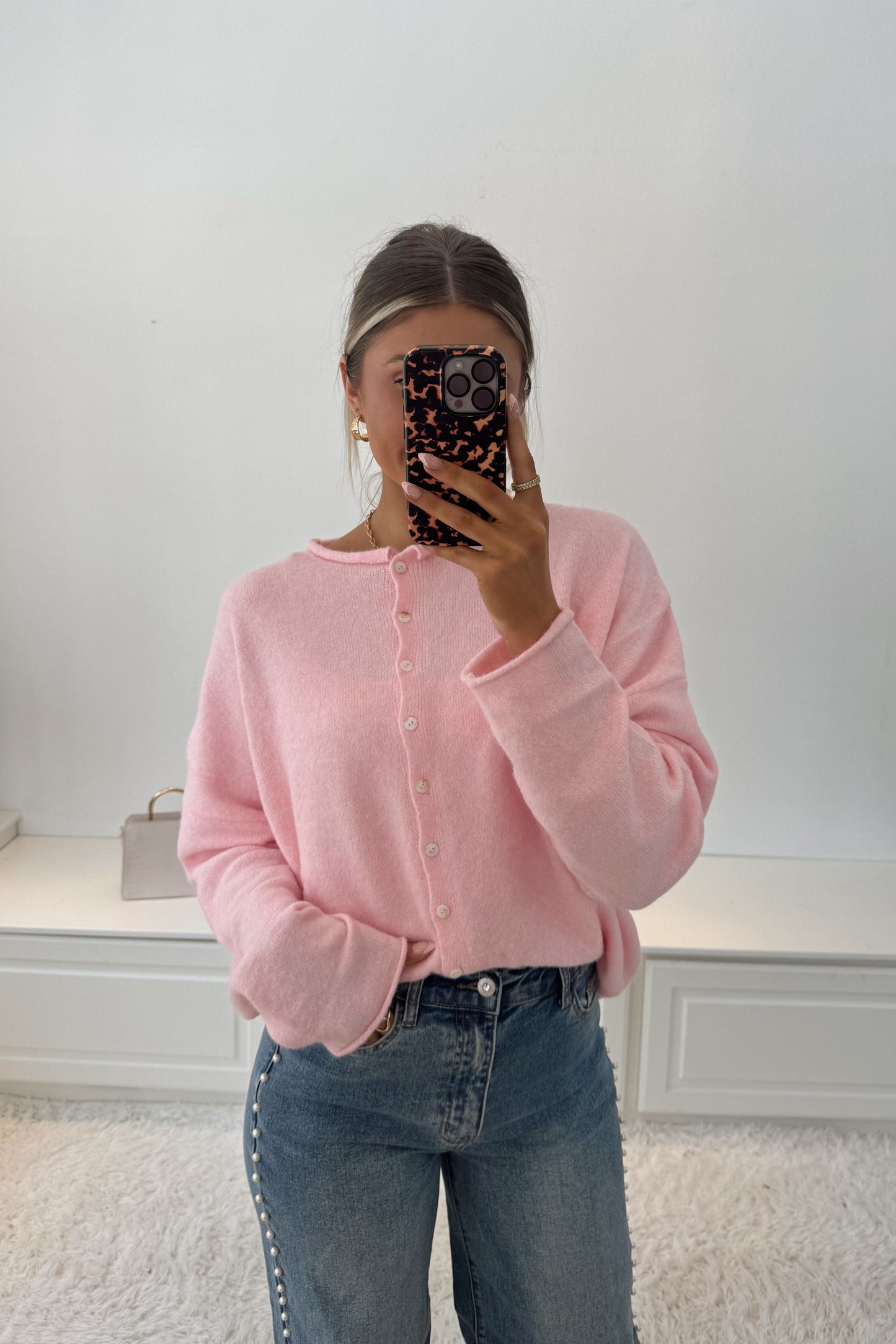 Haven Cardigan- Baby Pink