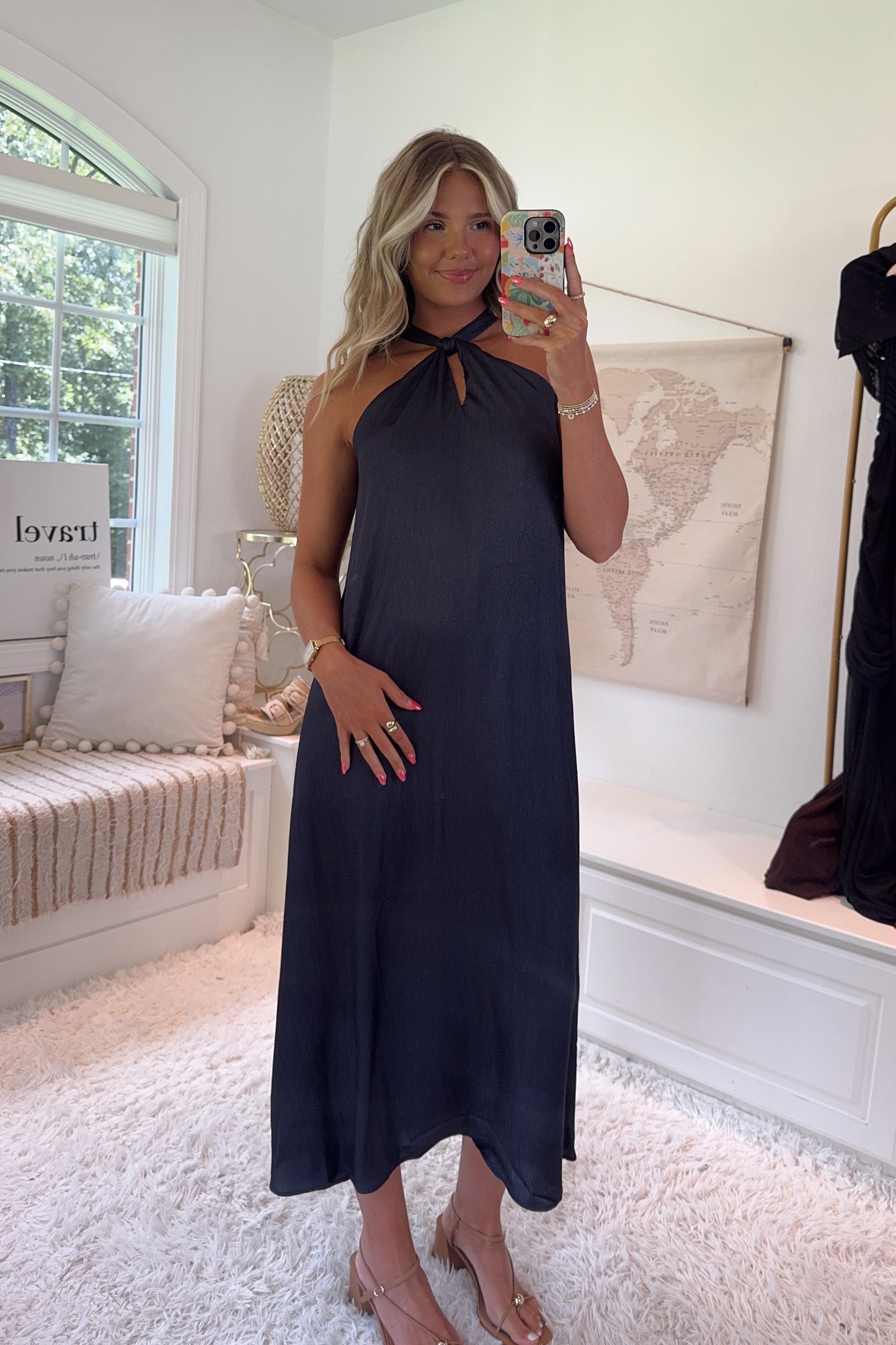 Midnight in Florence Maxi Dress- Navy