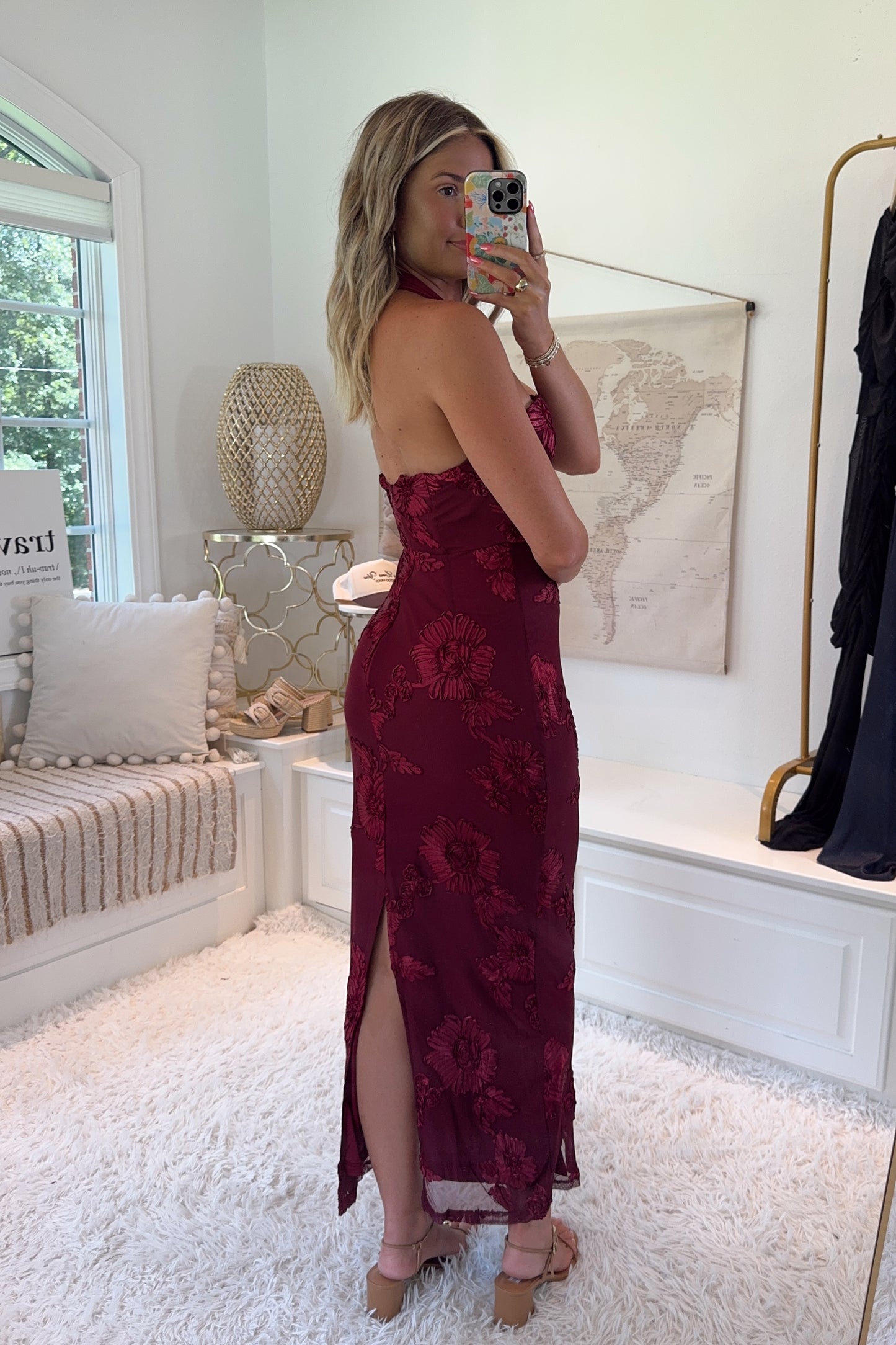 Merlot Meadow Dress- Wine