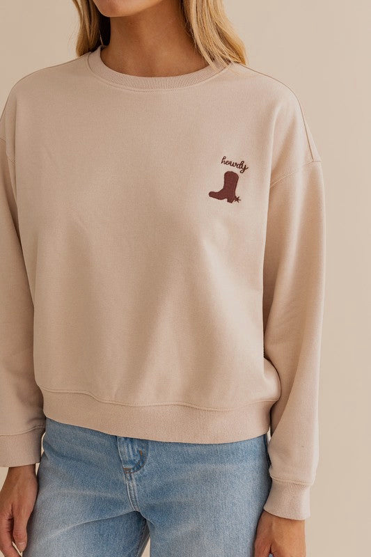 HOWDY Sweatshirt- Taupe