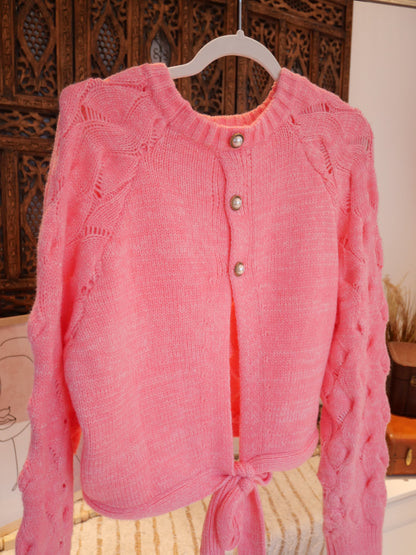 Be Mine Bow Sweater- Pink