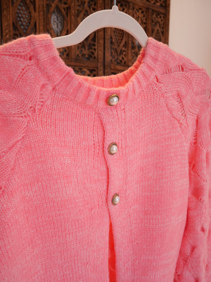 Be Mine Bow Sweater- Pink