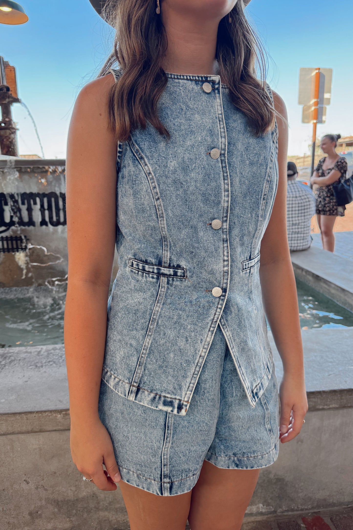 Drover Denim Button Set- Light Denim