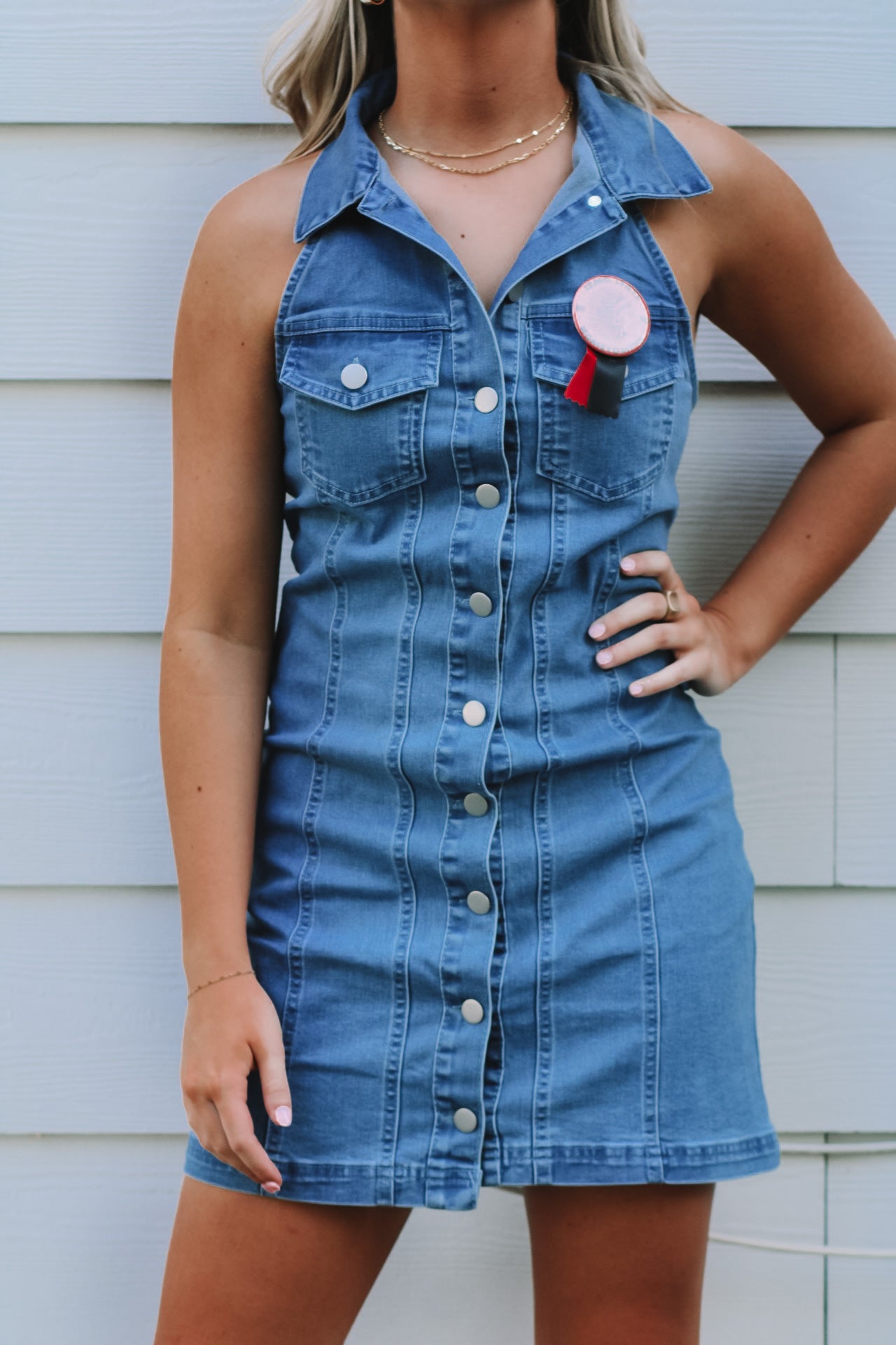 First Down Denim Dress