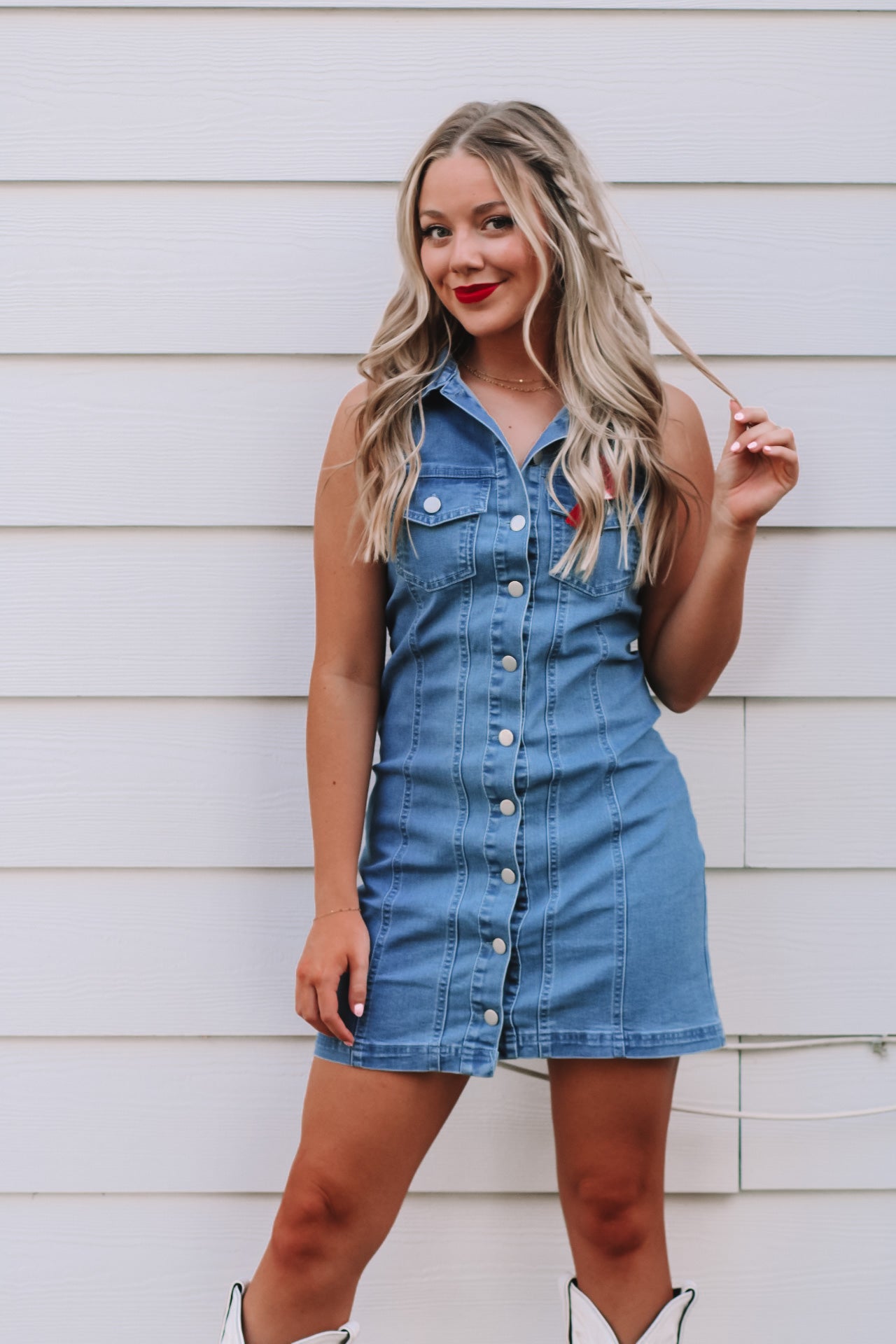 First Down Denim Dress