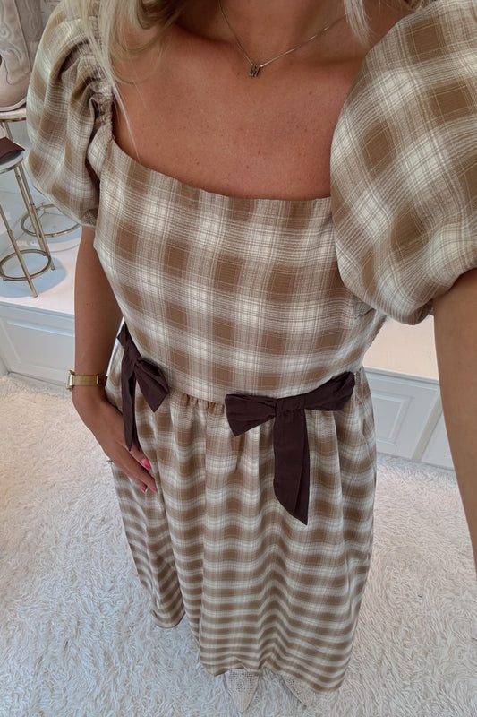 Miss Sullivan Smocked Maxi Dress- Latte