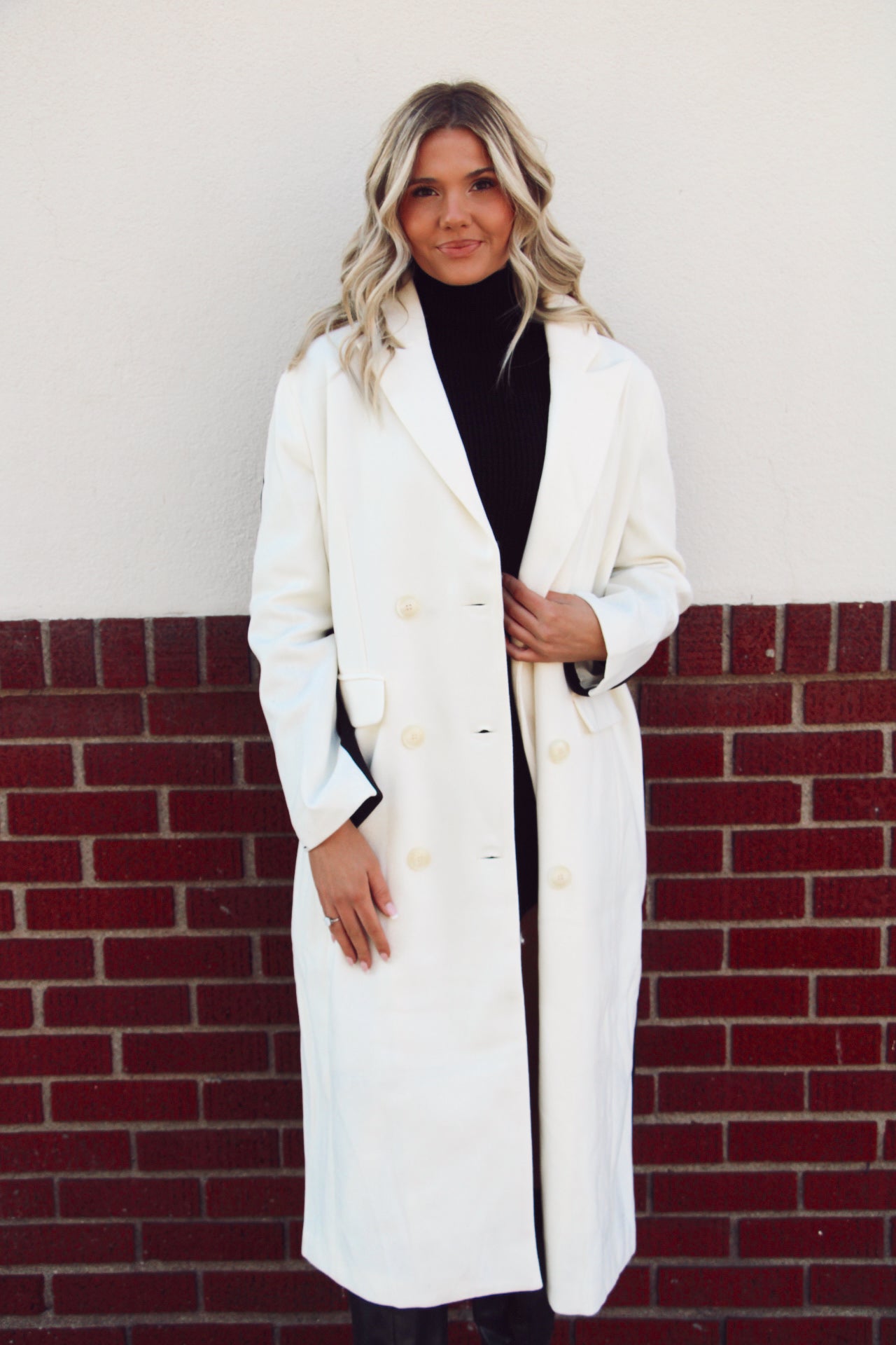 Chi Town Color Block Coat- Black/Ivory