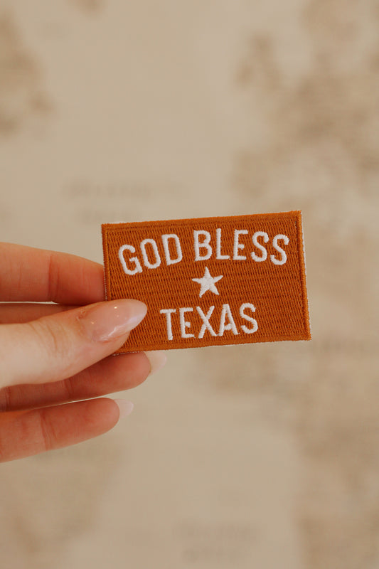 God Bless Texas Iron-On Patch