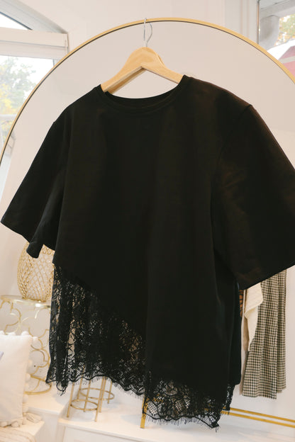 The Lotte Layered Hem Shirt- Black