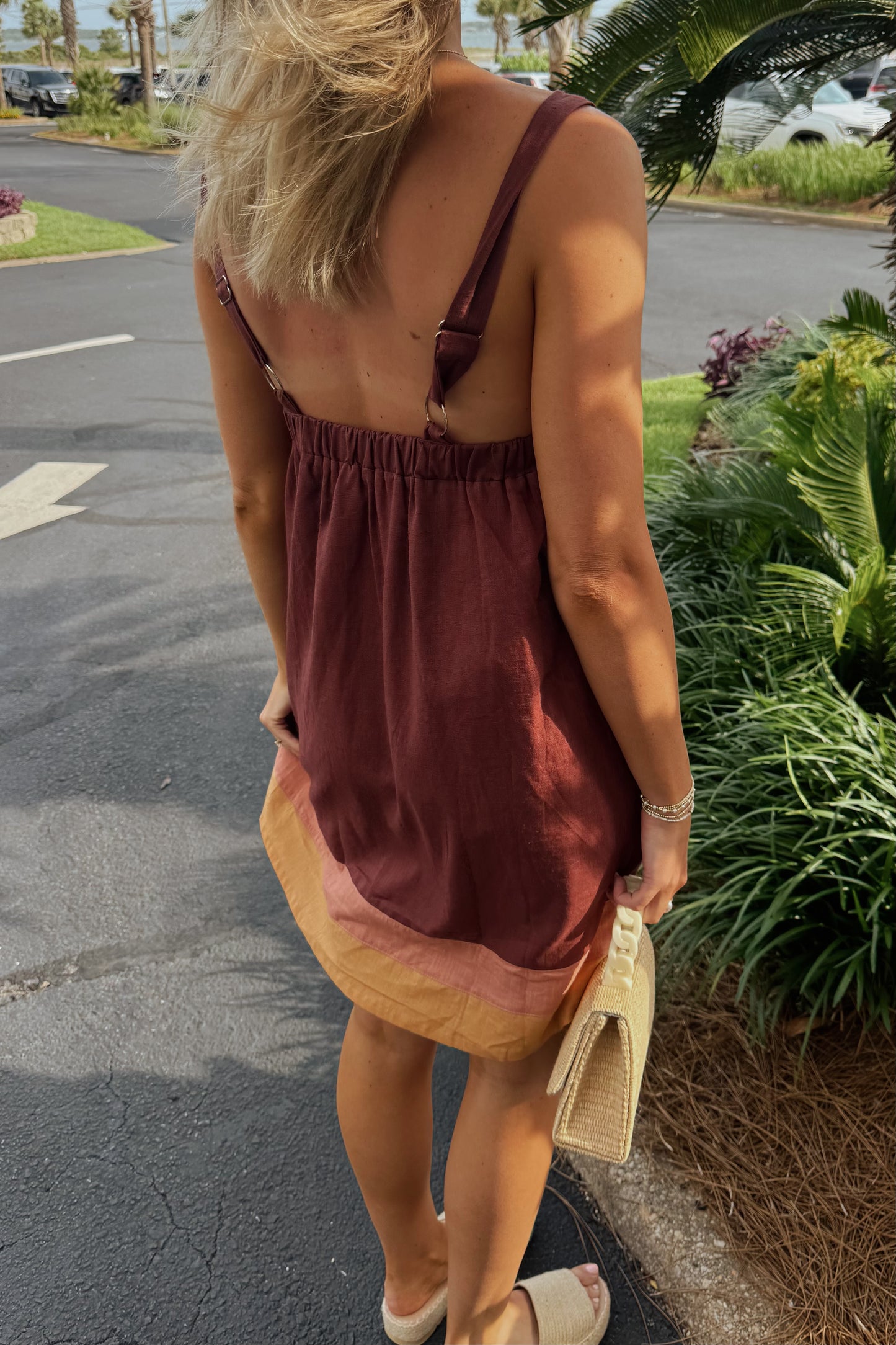Bahama Breeze Mini Dress- Brown