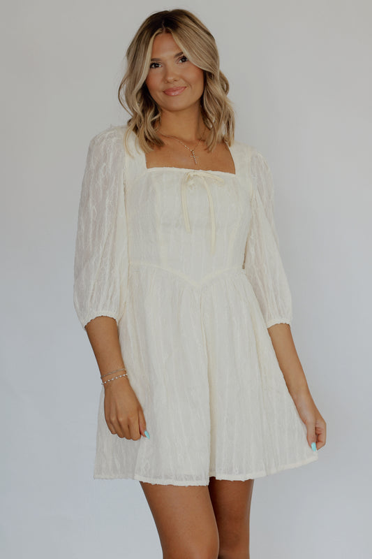 Timeless Taylor Lace Mini Dress- Cream