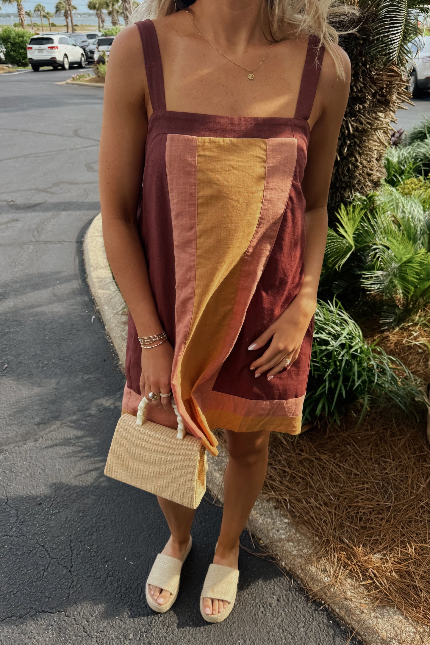 Bahama Breeze Mini Dress- Brown