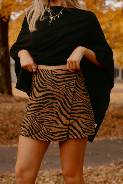 The Shelbey Safari Skort- Brown/Black