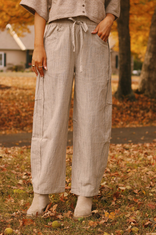 The Brooklyn Barrel Pants- Natural