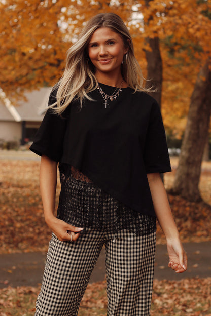 The Lotte Layered Hem Shirt- Black
