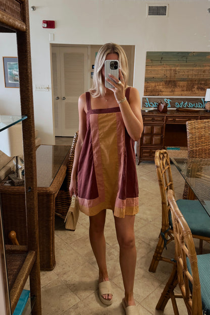 Bahama Breeze Mini Dress- Brown