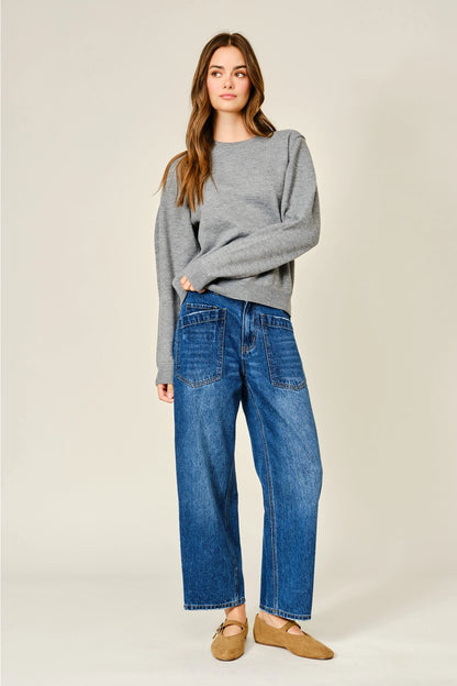 The Rebekah Semi Barrel Jean- Denim
