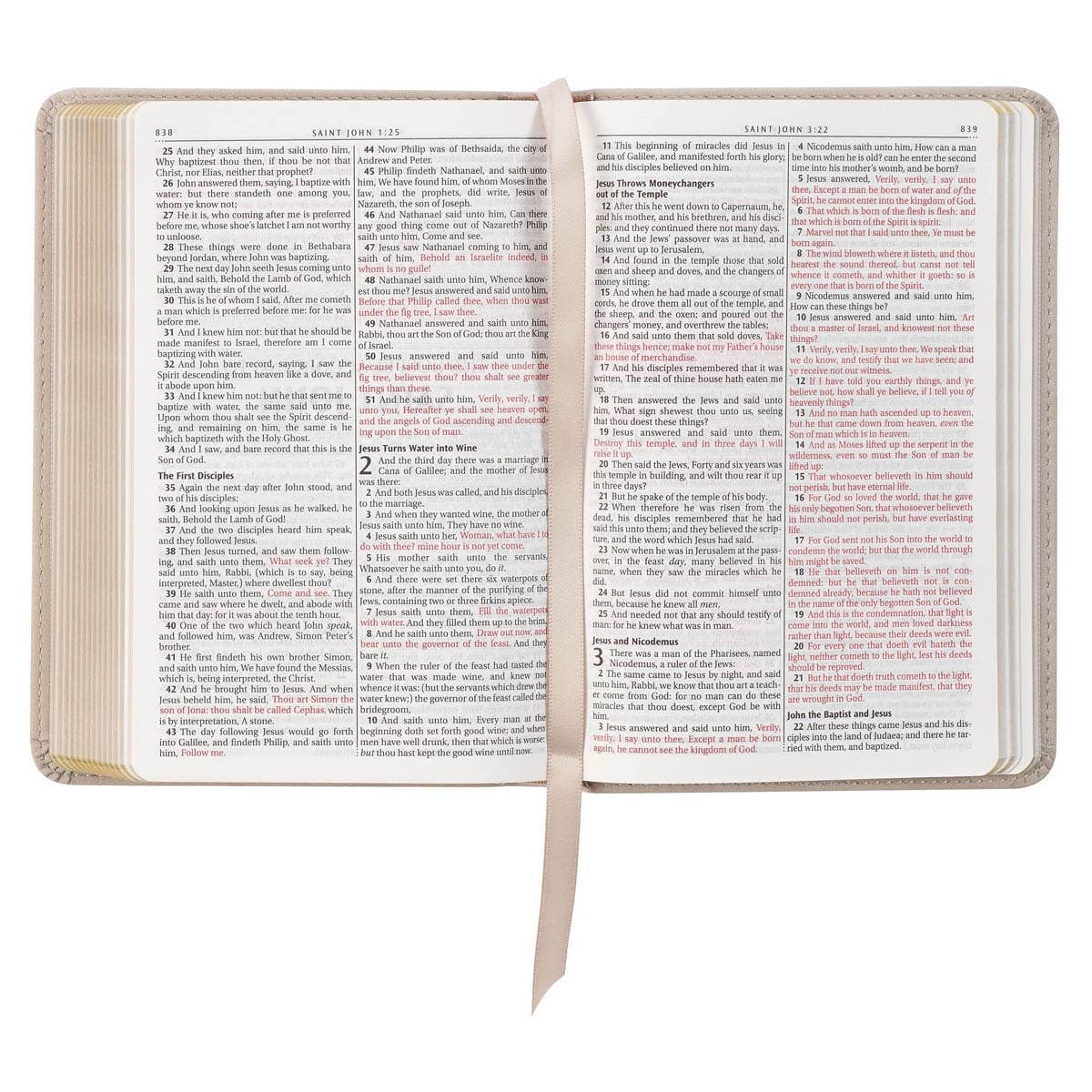 KJV Bible Compact Faux Leather- Taupe