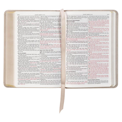 KJV Bible Compact Faux Leather- Taupe