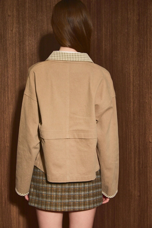 Autumn in Oxford Jacket- Taupe/Olive
