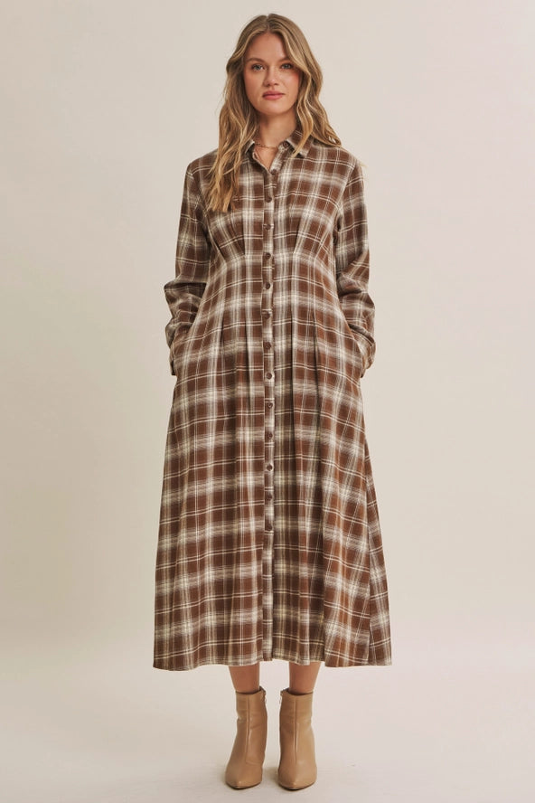 The New England Autumn Dress- Mocha