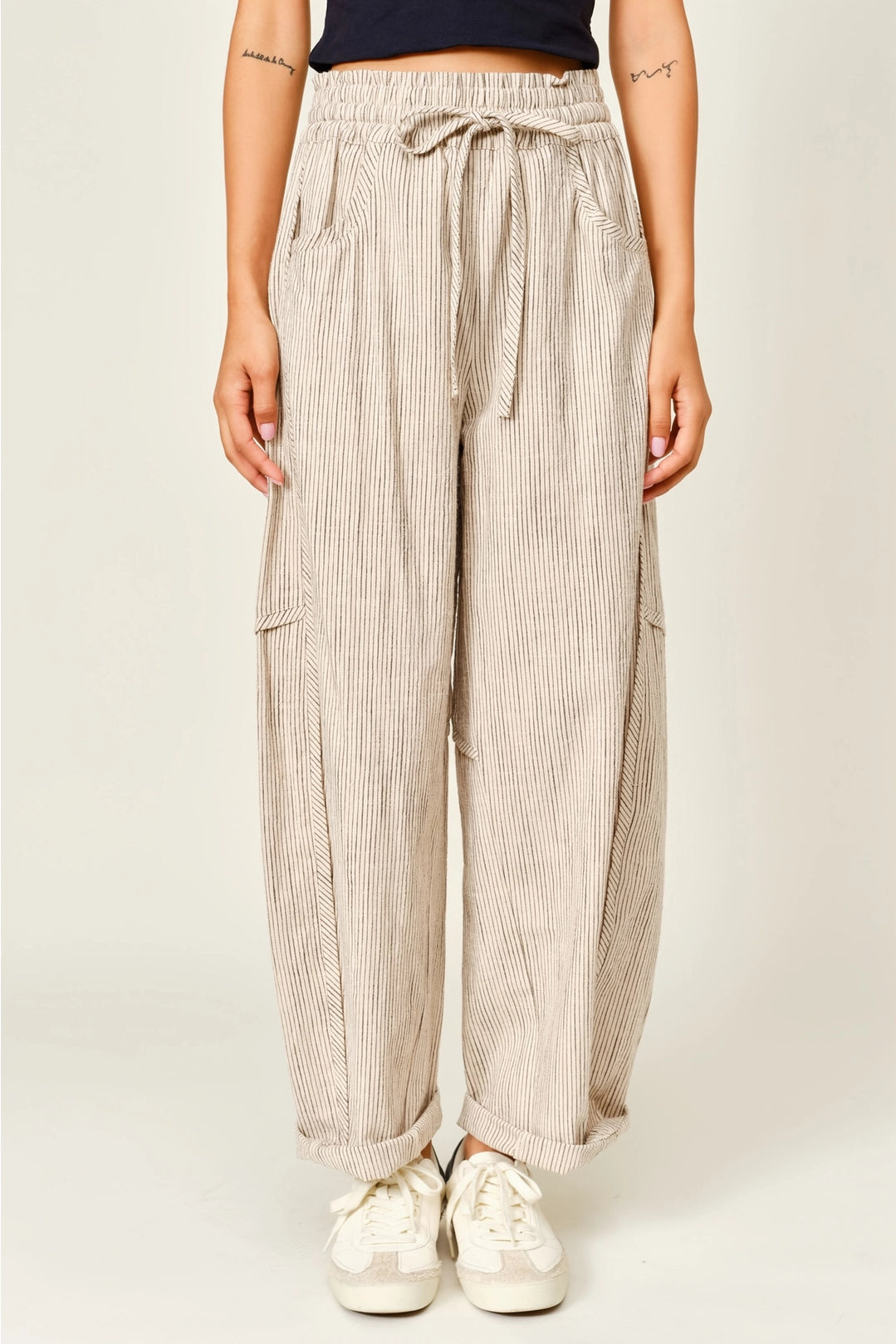 The Brooklyn Barrel Pants- Natural
