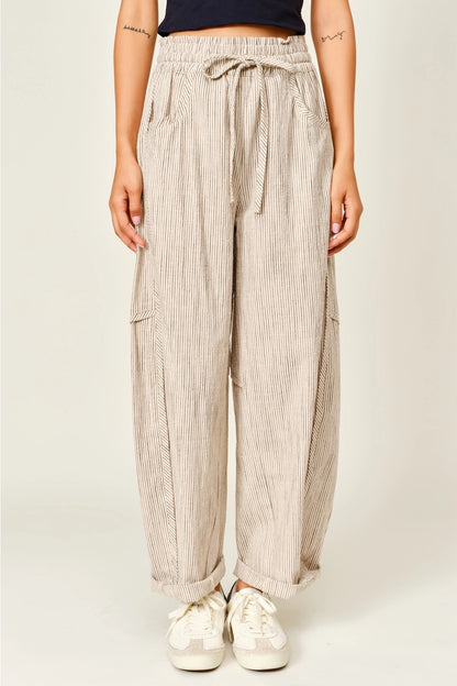 The Brooklyn Barrel Pants- Natural